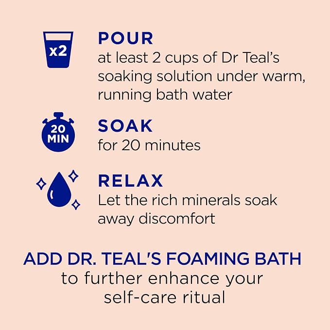 Dr Teal's Pure Epsom Salt, Stress Relief with Essential Oils, 3 lbs (Pack of 2)