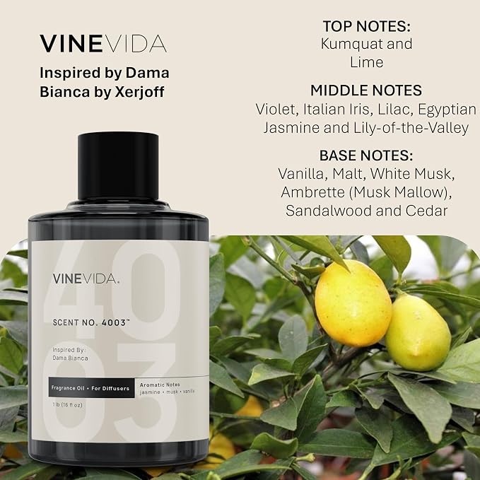 VINEVIDA [16 Oz] Inspired by: DAMA Bianca; Diffuser Oil Refill | Premium Scent Diffuser Oil for Home | Non-Toxic Fragrance