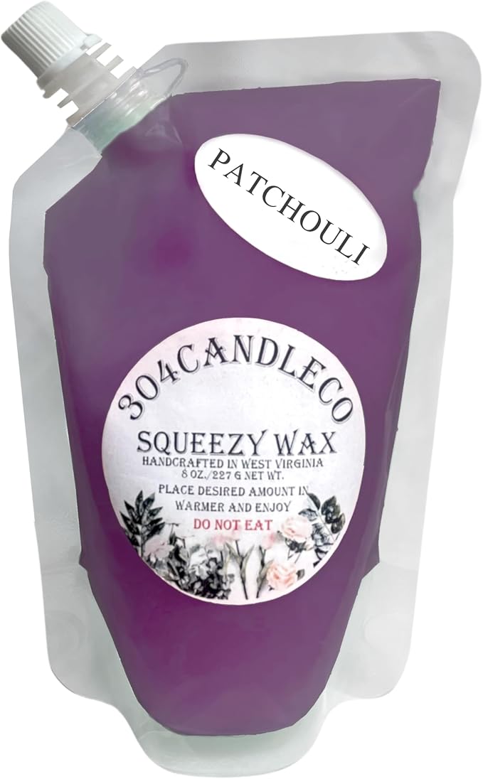 304CandleCo Large Squeeze Soy Wax Melt - 50 SCENTS! - Highly Fragrant & Hand-Crafted - Easy Mix & Match - American Made - Perfect for Wax Warmers (3oz, Patchouli)