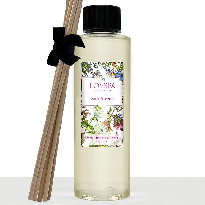 Wild Flowers Diffuser Oil - Luxury Essential Oils for Diffuser Refill & Air Freshener Room Spray - Long-Lasting & Natural Home Fragrance, Scented Oil for Diffusers, USA Made, 4oz