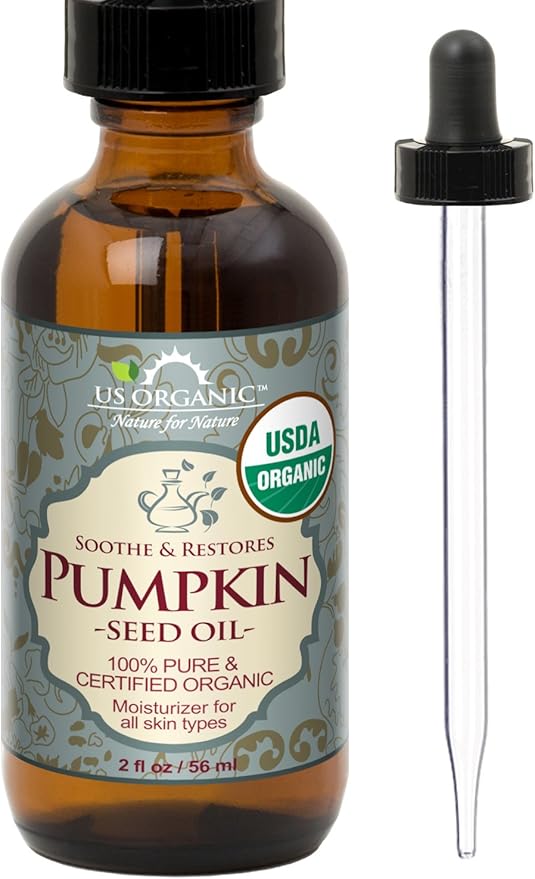 US Organic Pumpkin Seed Oil, USDA Certified Organic, Pure, Natural, Cold Pressed Virgin, Unrefined in Amber Glass Bottle w/Glass Eyedropper (Small (2 oz, 56 ml))