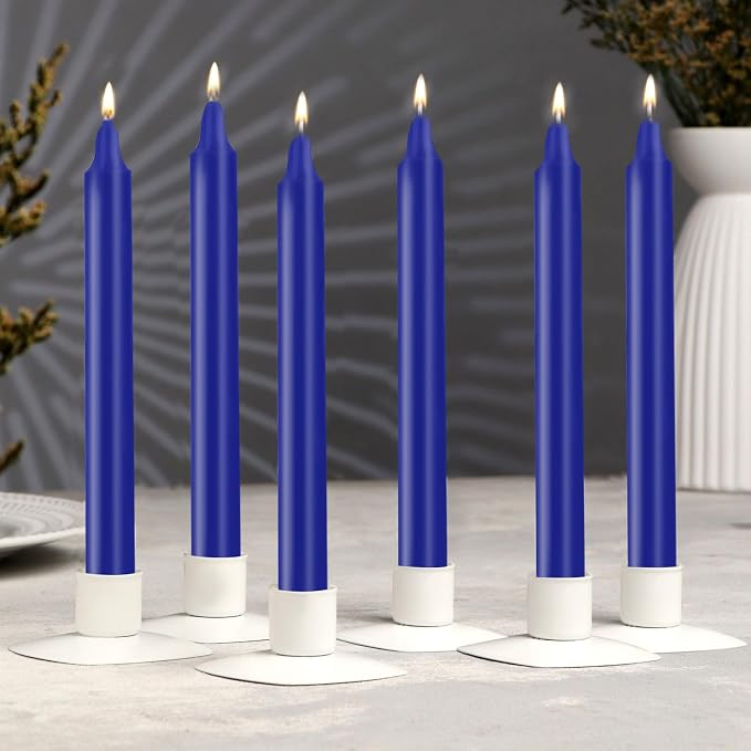 24 Pack Blue Spell Chime Candles – Premium Mini Unscented Taper Candles for Rituals, Prayer, Meditation, Altar, Spells – 4" Tall – Ideal for Witches & Spiritual Practices