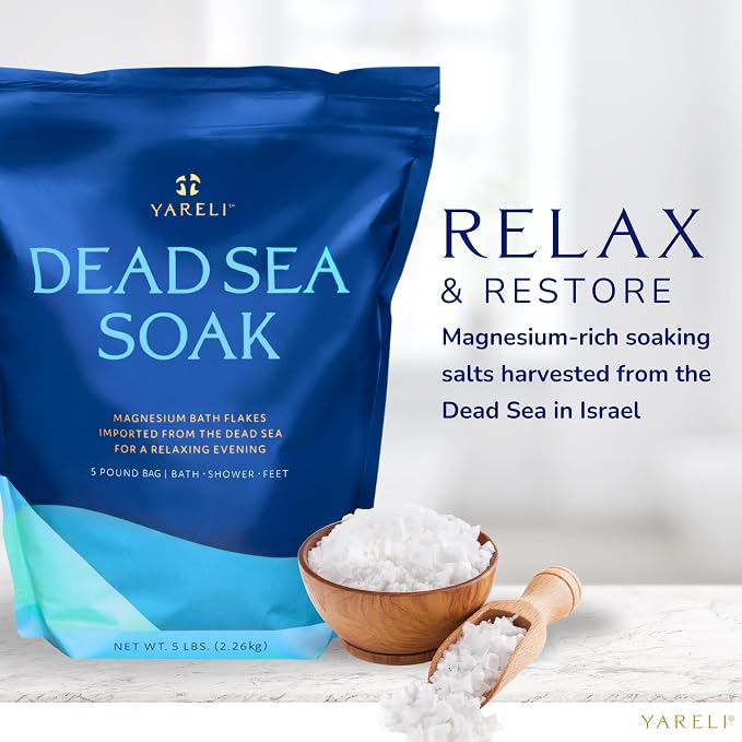 Yareli Magnesium Flakes Dead Sea Bath Soak, 5lb Unscented