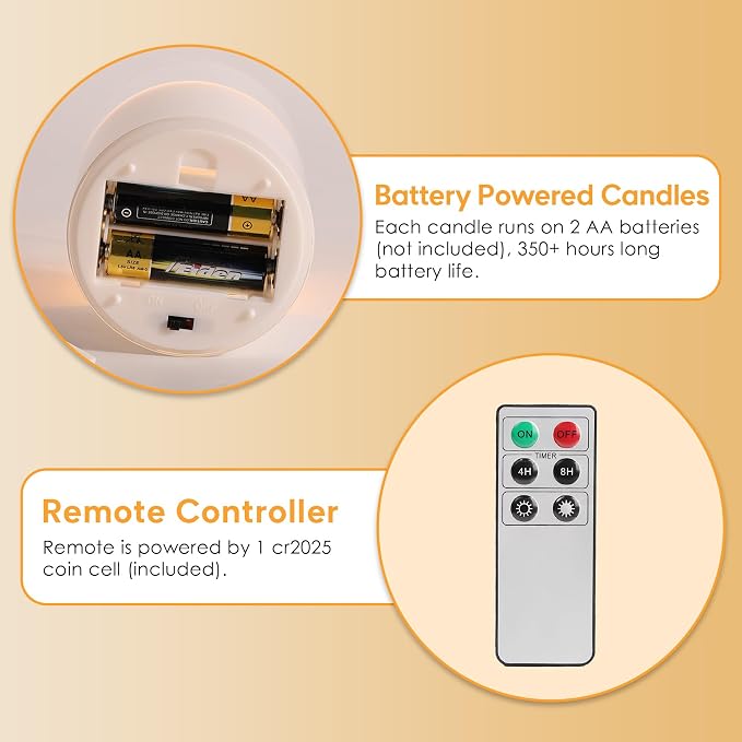 Eywamage Clear Glass Flameless Candles with Remote Timer, Flickering Battery LED Pillar Candles Set of 3