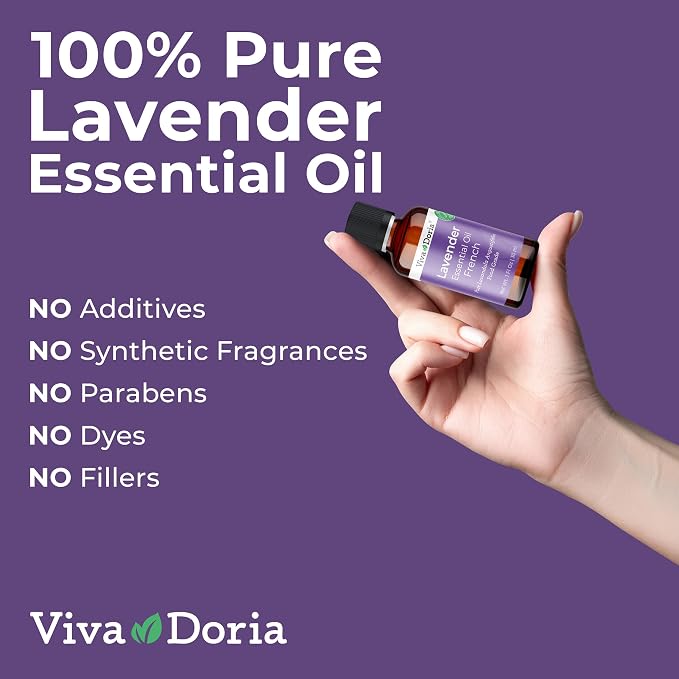 Viva Doria Lavender Essential Oil, 100% Pure, Natural Essential Oil, Undiluted, for Aromatherapy | Food Grade, 30 mL (1 Fluid Ounce)