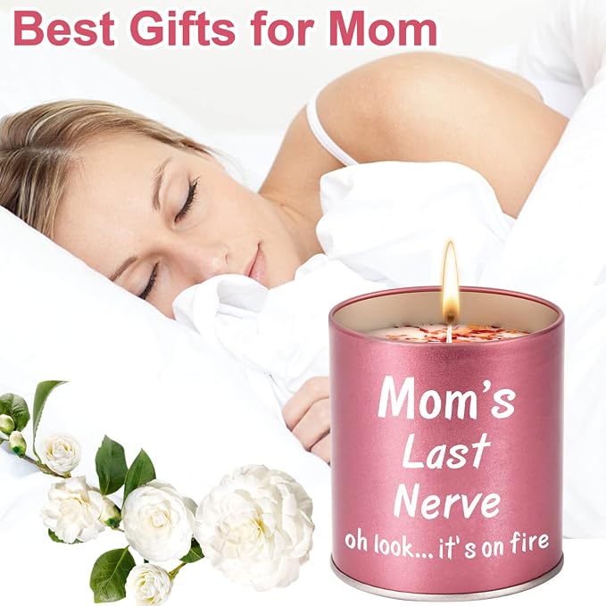 Gifts for Mom Birthday from Daughter Son, Christmas Stocking Stuffers Gifts for Mom Present Mothers Day Great ldeas Funny Unique New Mother Thanksgiving Adoptive 9oz Scented Candle