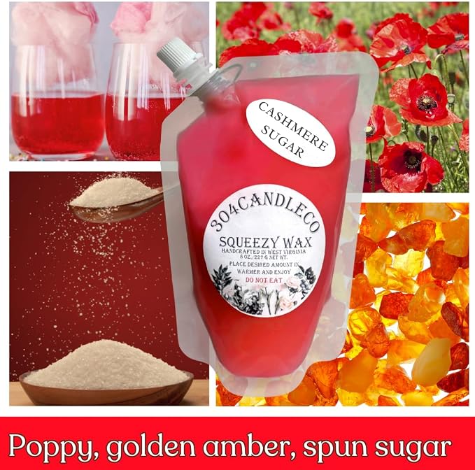 304CandleCo Large Squeeze Soy Wax Melt - 50 SCENTS! - Highly Fragrant & Hand-Crafted - Easy Mix & Match - American Made - Perfect for Wax Warmers (8oz, Cashmere Sugar)