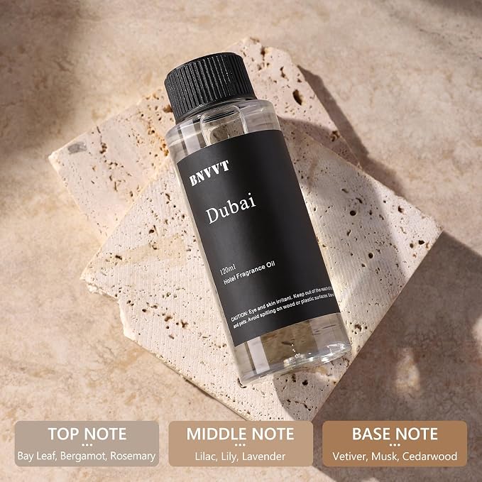 Hotel Diffuser Oil Dubai - The Iconic 5-Star Hotel Coastal Blend - Lemon Bergamot Sea Breeze - 120 mL Premium Fragrance Oil for Ultrasonic and Waterless Diffusers and Crafting