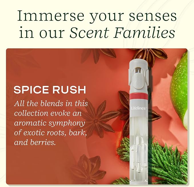 Lifelines Pen Diffuser, Spice Rush - 1mm Black Ballpoint Pen with Scented Essential Oil Blends – Aromatherapy Diffuser & Sensory Immersion Diffuse Aroma As You Write