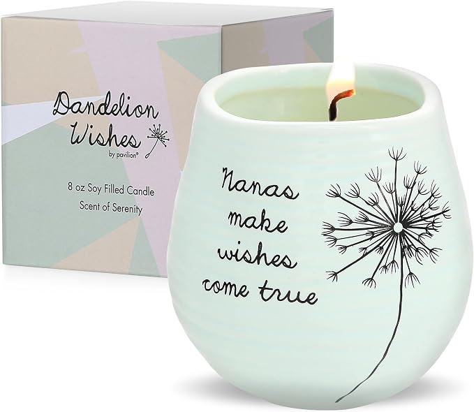 Pavilion Gift Company - Dandelion Wishes 77148 Ceramic Candles Nanas Make Wishes Come True Ceramic Soy Candle