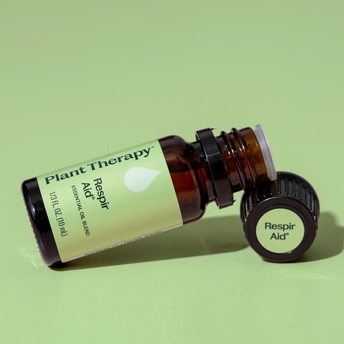 Plant Therapy Respir Aid Essential Oil Blend, 10 mL (1/3 oz), Sinus, Airway and Congestion Clearing Oil Blend, 100% Pure and Undiluted, Natural Aromatherapy