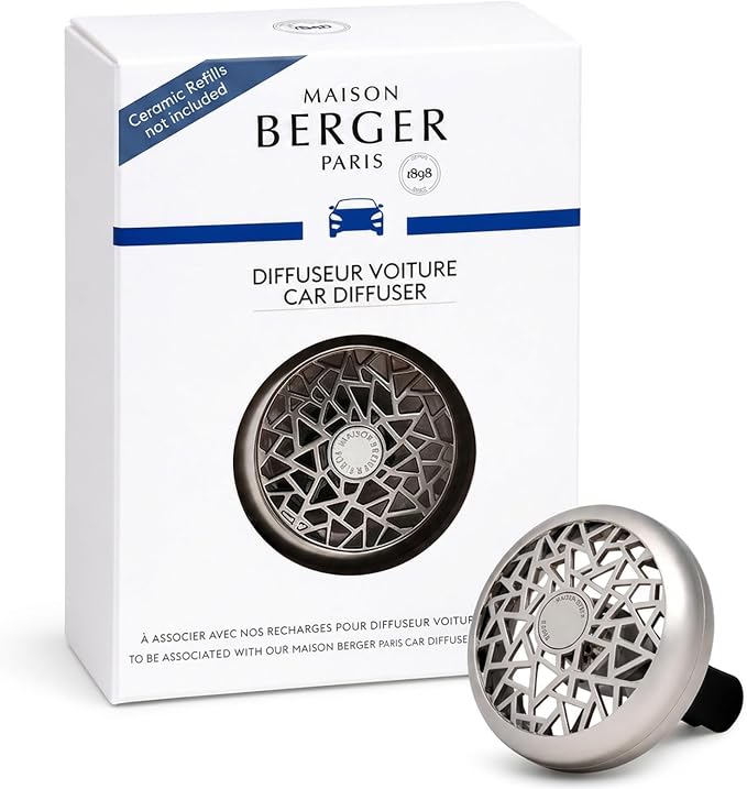 MAISON BERGER Car Diffuser, Graphic Matte Finish, No Refill Included | Holder Only, Refill Sold Separately, Passive Diffusion, Made in France