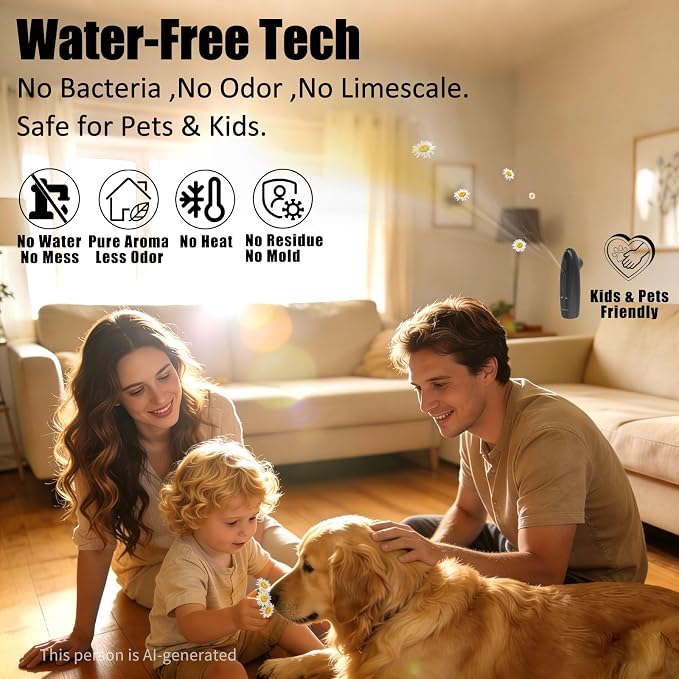 Smart Waterless Diffuser Plug in Cold Air Scent Machine for Large Rooms | Plug & forget! No daily water refills or messy tank scrubbing,Smart concave base uses every last drop of your expensive oil.