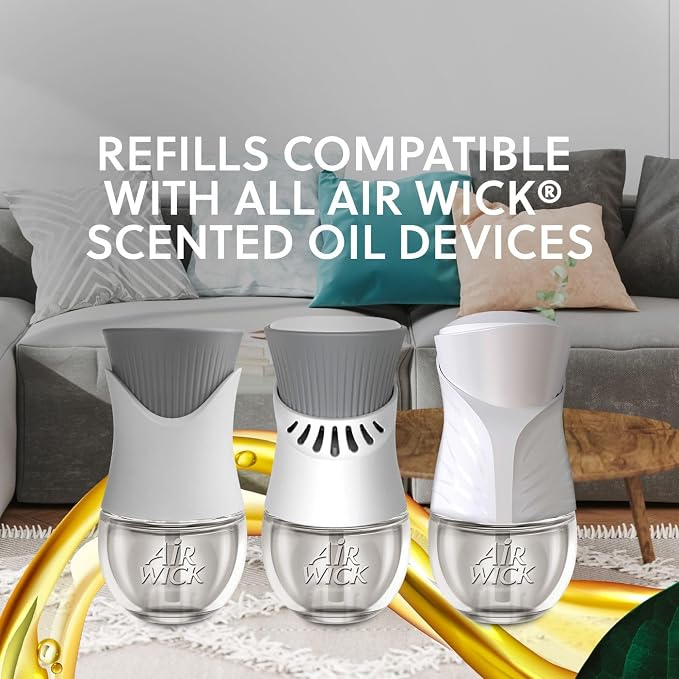 Air Wick Plug-In Scented Oil Refills, 5 Count, Calming Sea Spray & Breeze, Air Freshener, Essential Oils