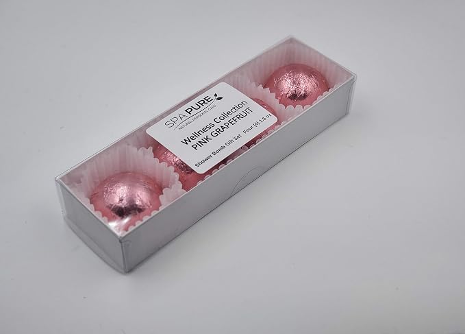 Spa Pure Pink Grapefruit Aromatherapy Shower Steamers Bombs - Shower Bombs with Essential Oils – Unisex Bath Melts - Self Care and Relaxation Shower Steamer - Enjoy Spa at Home - (4 Count)