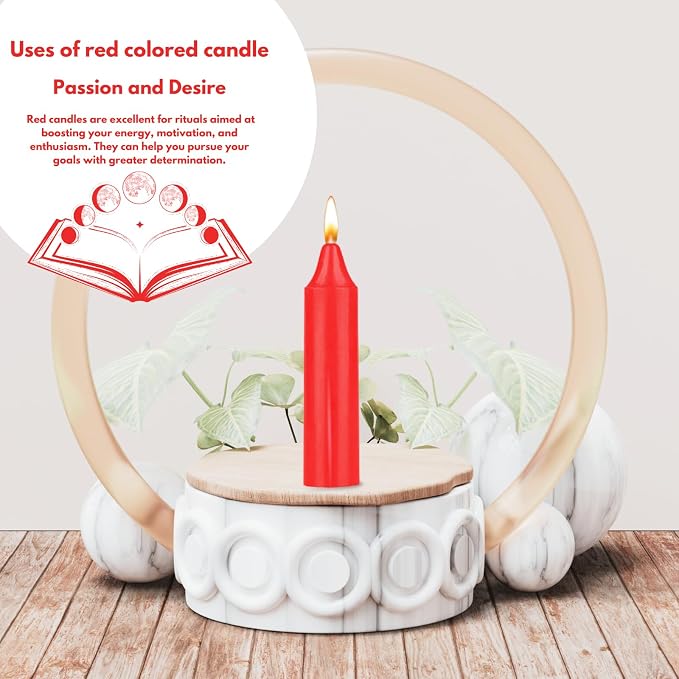 Box of 12 Red Candles |4 inches Dripless Paraffin Wax Candles | Witchcraft Supplies for Your Personal Wiccan Altar, Spells, Charms & Intentions | Witchy Room Decor | Taper Candlesticks