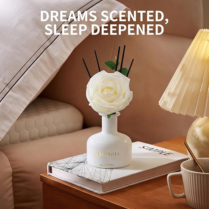 Reed Diffusers Set, 7.10 oz Clean Linen Scented Diffuser with 7 Sticks, Long Lasting Home Fragrance for 120 Days, Perfect for Bathroom, Shelf Decor, Air Fresheners