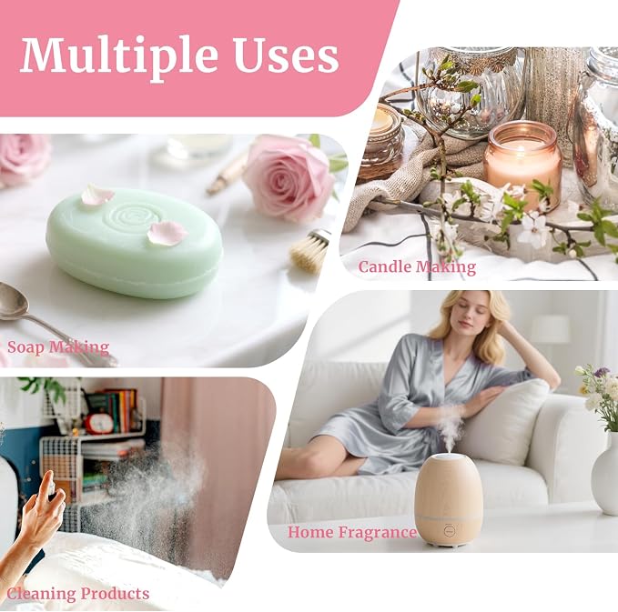 Floral Essential Oil Set, Fragrance Oils for Diffuser, Soap, Candle Making | IFRA Certified, 10ml* 6 Premium Diffuser Essential Oils