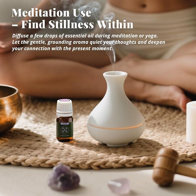 100% Pure Essential Oils 8-Piece Gift Set with Rose, Frankincense and Lavender for Diffuser, Sauna, Meditation, Focus, DIY Skin Care Blends, Soap & Candle Making, 8 x 5 ml