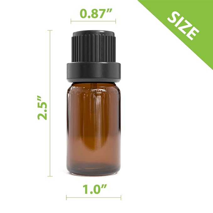 Glass Bottles for Essential Oils - Refillable Empty Amber Bottle with Orifice Reducer Dropper and Cap - DIY Supplies Tool & Accessories Perfume Aromatherapy - Carrier Oil Kit, 12 Count (Pack of 1)