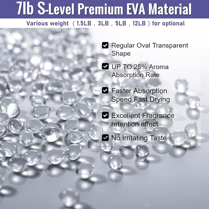 MUBYOK 7lb Premium Unscented Aroma Beads for DIY Car Freshies Eva Beads Bulk Supplies