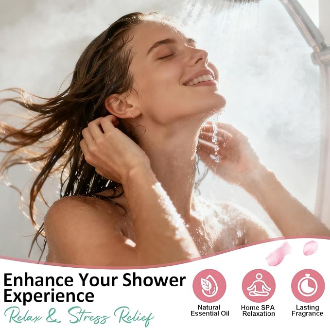 Shower Steamers Aromatherapy Birthday Gifts for Women - 8 Pcs Mothers Day Gifts for Mom Wife Daughter Grandma, Self Care with Natural Essential Oils Relaxation Home Spa Gift Set (Pink)