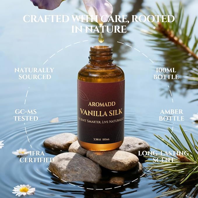AROMADD AROMADD Vanilla Silk Hotel Diffuser Oil Inspired by Luxury Hotel Collection Scent, Warm Sandalwood & Amber Aroma, Premium Fragrance Oil for Waterless Diffusers, Long-Lasting,3.38 fl oz(100 mL)