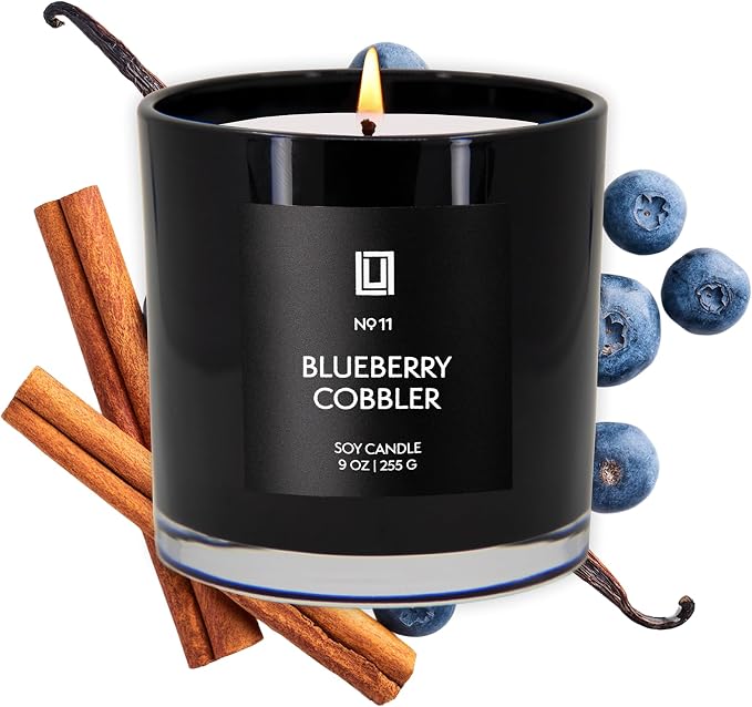 Lulu Candles | Blueberry Cobbler | Luxury Scented Soy Jar Candle | Hand Poured in The USA | Highly Scented & Long Lasting (9 Oz.)