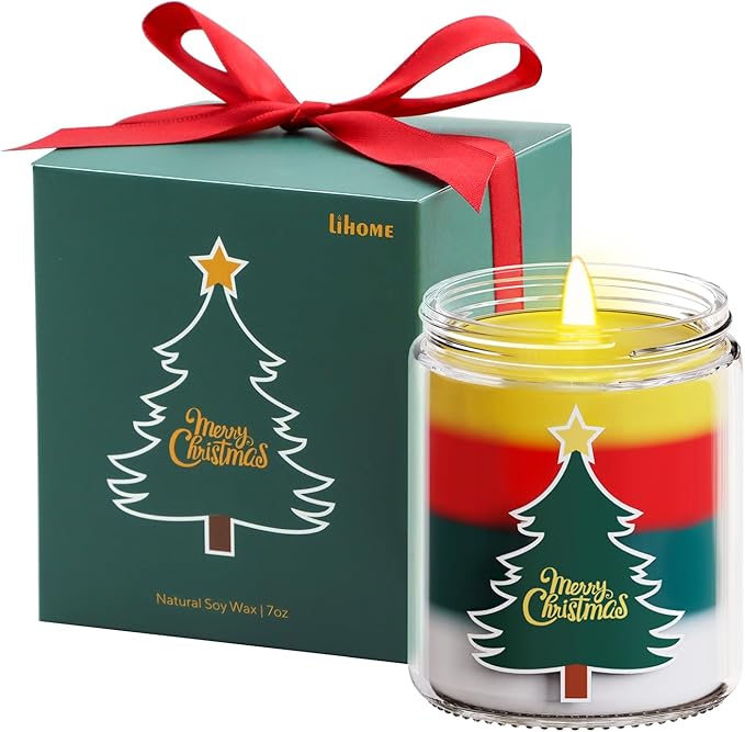 Christmas Candles - Christmas Gifts for Women, Aromatherapy Candle for Home Scented, Natural Soy Wax Vanilla Scented Candles