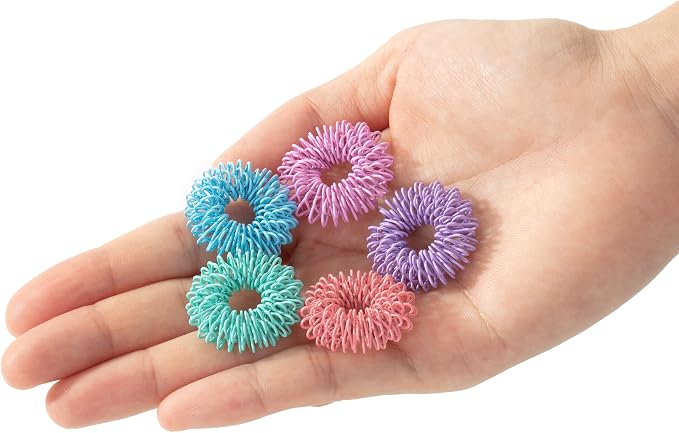 Mr. Pen- Spiky Sensory Rings, 10 Pack, Pastel Colors | Stress Relief Fidget Sensory Toys, Fidget Ring for Anxiety, Massager, Individuals with BFRB, ADHD and Attention Disorder