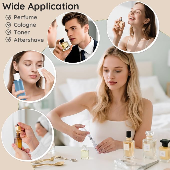 Segbeauty 0.34oz Perfume Travel Refill Tools 5pcs with 0.17oz Perfume Dispenser Refill Tool 5pcs, 5ml 10ml Decants for Perfumes Women Cologne Making Kit for Men with Funnel Extractor Pump Refillable