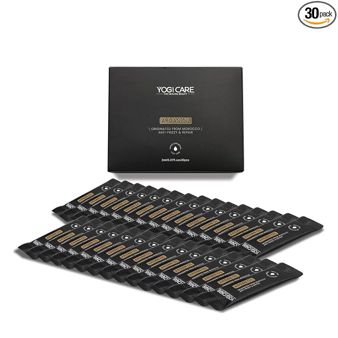 30PCS Mini Moroccan Argan Oil Hair Oil (2ml Each) – Travel Size Hair Serum for Frizzy Hair & Dry Damaged Hair, All Hair Types, Contains Vitamin E, Perfect for Business Trips, Holiday Gifts, Daily Use