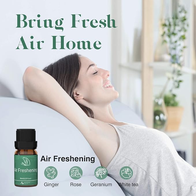 ASAKUKI Essential Oils, Essential Oil for Diffusers for Home, Well-Being Kit Gifts for Mom- Calm Mind, Sweet Dreams, Happy, Relax, Air Freshening, Immunity for Aromatherapy, Humidifiers, 6x10ml
