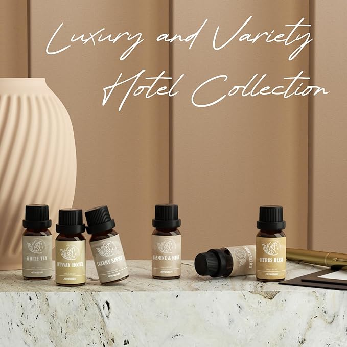 ARVIDSSON Hotel Diffuser Oils Gift Set - Hotel Essential Oils for Diffusers and Crafting - Inspired by the 5 Star Hotels Scent, Premium Fragrance Oil Blend Set, 6 x 10 mL, 0.34 fl oz