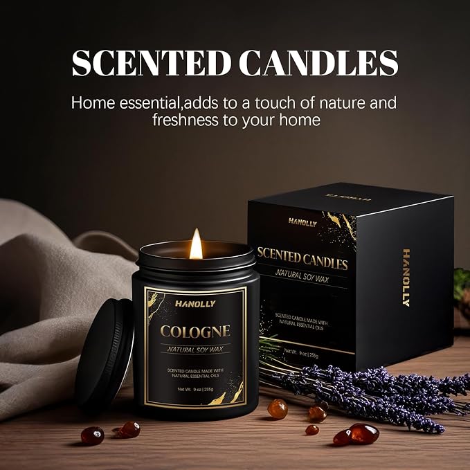 My The W.ay Hotel Candle, 9 oz Scented Candles for Home Soy Candle Wax, Gift for Dad, Husband or Boyfriend, Inspired by The One Hotels, Luxury Long Lasting Aromatherapy Jar Candle Gifts for Men Women