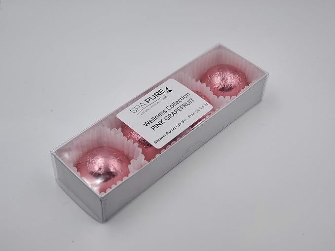 Spa Pure Pink Grapefruit Aromatherapy Shower Steamers Bombs - Shower Bombs with Essential Oils – Unisex Bath Melts - Self Care and Relaxation Shower Steamer - Enjoy Spa at Home - (4 Count)