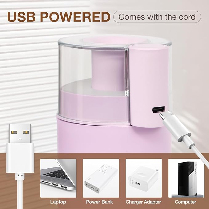 Small Mini Humidifier, USB Desk Cool Mist Humidifier Personal Portable Quiet Table Desktop Humidifiers for Cooling Home Office Car Summer Travel (180ml, Pink)