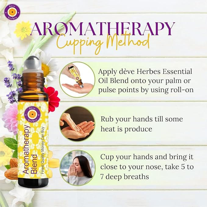 déve herbes Heart Harmony - Aromatherapy Essential Oil Blend of Vetiver, Clary Sage, Ylang Ylang & Geranium Essential Oils 10ml (Roll-On)