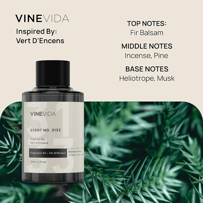 VINEVIDA [4 Oz] Inspired by: Vert d'Encens; Diffuser Oil Refill | Premium Scent Diffuser Oil for Home | Non-Toxic Fragrance