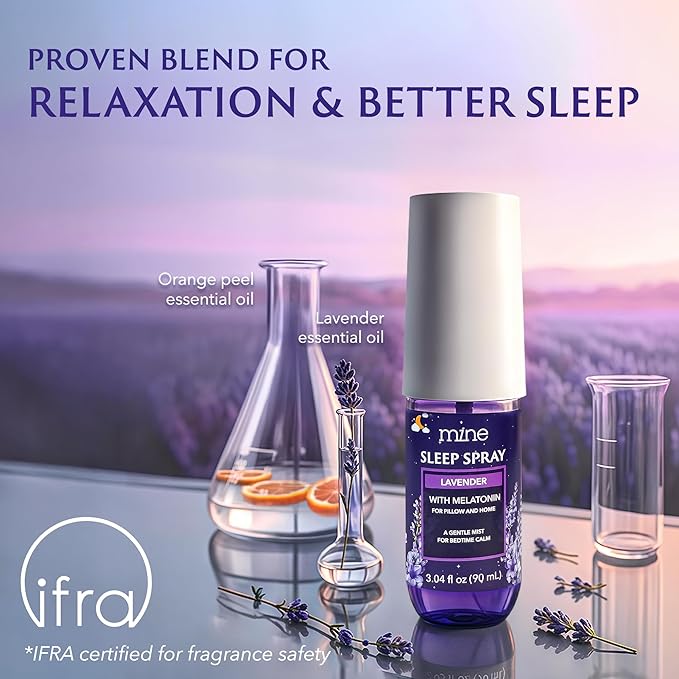 Lavender Sleep Spray with Melatonin - Relaxing Father Gifts – Natural Pillow Mist for Sleep, Calming Bed Spray for Adults, Gifts for Teen Girls and Women