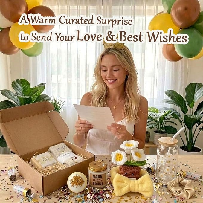 Thoughtful Meaningful Spa Gift Set, Women Care Package Ideal Birthday Get Well Soon Sympathy Gift for Mom Sister Daughter Teen Friend, Emotional Support Present for After Surgery Recovery