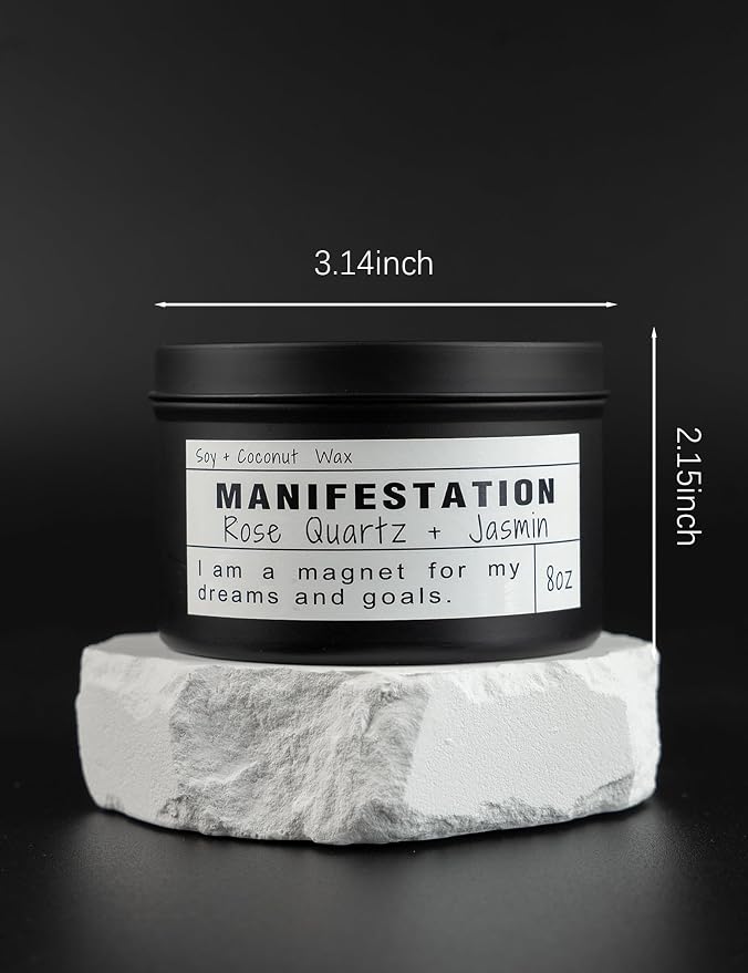 Crystal Soy Candles, Handmade Wishing Gifts, Wishing Law of Attraction, Moon Magic, Birthday Candle Gifts. (Manifestation)