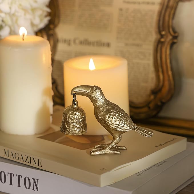 NIKKY HOME Gold Candle Snuffer, Vintage Bird Decor Candle Extinguisher, Decorative Metal Wick Flame Snuffer Candle Accessory