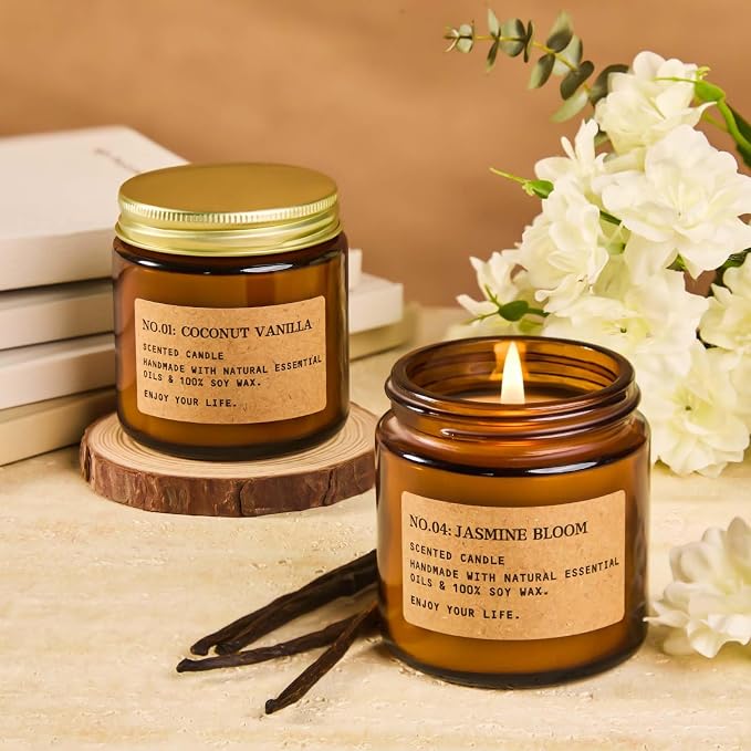 Candles for Home Scented, 6Pack 3.5 Oz Soy Wax Candles Gifts Sets with Sage Breeze & Lavender for Birthday Valentine's Day Gifts Women Mothers Day