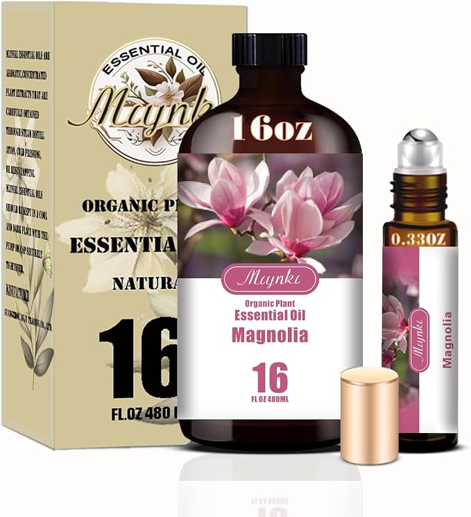 Magnolia Essential Oil, Magnolia Oil for Diffuser, Humidifier, Massage, DIY Candle, Soap, Yoga, Relaxation, Gift Ready,Magnolia Fragrance Oil - MLYNKL Essential Oils (16.33 fl oz / 490ml)