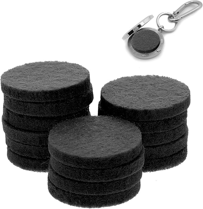 GLEAVI Aromatherapy Diffuser Refill Pads 100Pcs Cotton Essential Oil Diffuser Pads 0.86X0.86X0.11In for Car Vent Clip Necklace Air Freshener Replacement