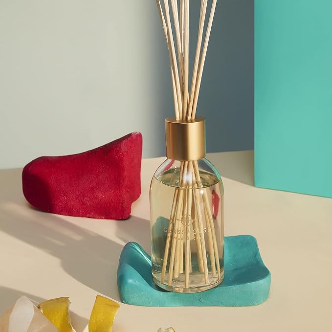 Glasshouse Fragrances The Hamptons 2 Pack Reed Diffuser, Home Fragrance & Perfume Scented Room Decor, Natural & Oil Free,Teak & Petitgrain, 2 x 8.5 Oz (250mL)