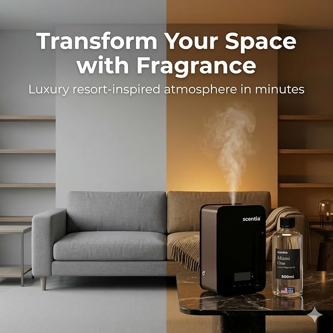 Scentia Miami One (My Way) Diffuser Oil for HVAC Scent Machine – Hotel Fragrance Inspired by 1 Hotel Miami Beach – 500 mL – Lemon, Sandalwood & Cedar Oil for Commercial & Cold Air Diffusers