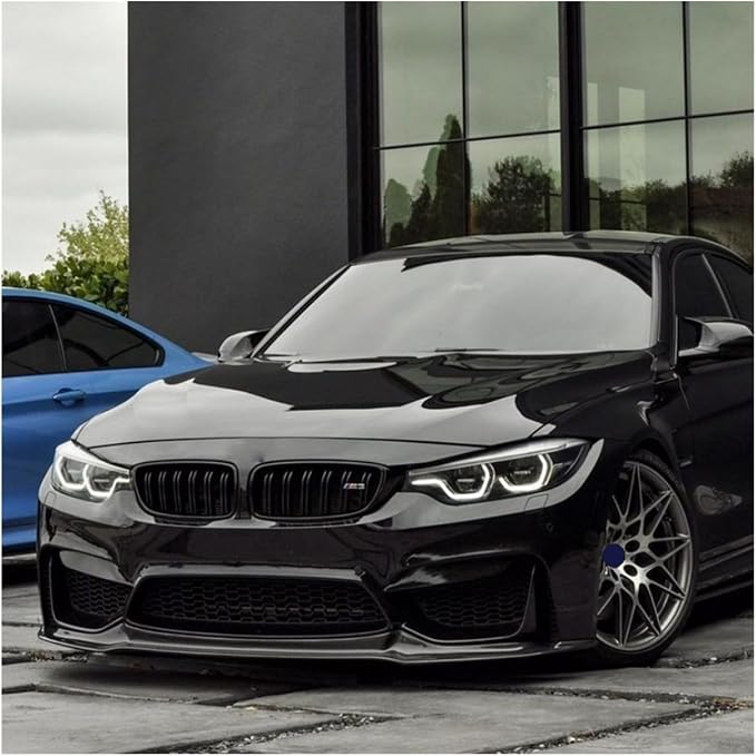 For Bmw F80 F82 F83 M3 M4 V Style 2015-2020 Front Bumper Splitter Lip Spoiler Car Diffuser Bodykits Cover Guard Protector Kits(Glossy black)