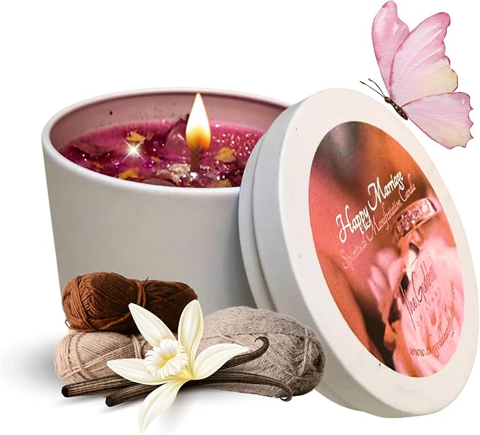 – Happy Marriage Candle | Spiritual Soy Wax Candle for Love, Harmony & Fidelity | Aromatherapy Ritual Candle | Hoodoo, Wiccan, Pagan, Conjure (4oz)